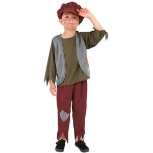 Smiffys Victorian Poor Boy Costume, Green with Top, Trousers & Hat, Boys Fancy Dress, Child Dress Up Costumes