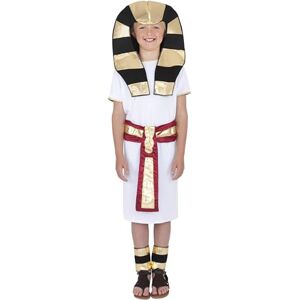 Smiffys Egyptian Costume, White with Robe, Belt, Headpiece & Anklets, Boys Fancy Dress, Ancient Egypt Dress Up Costumes