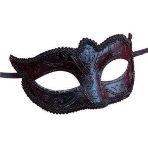 SHATCHI MIDNIGHT BLACK VENETIAN MASQUERADE CARNIVAL PARTY EYE MASK MENS OR LADIES