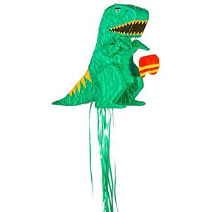 Fax Potato Dinosaur Pull String Cardboard Pinata & Blindfold Set - Fill Your Own Kids Party Accessory Decoration - W41cm x D15cm x H45cm