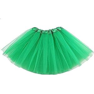 Lizzy Kids 3 Layered LED Plain, Glitter, Tutu Skirts - Light Up Tutu Skirt Halloween, Christmas, World Book Week DayFancy Dress (Green Tutu)