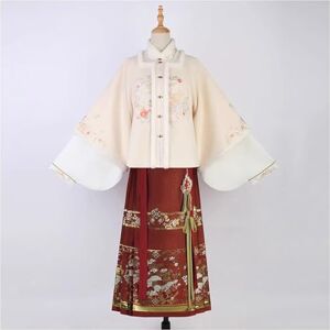 MHDZV Elegant Chinese Hanfu Women Thickened Square Collar Short Jacket Horse Face Skirt Ancient Costume Set Dynasty Traditional Costume