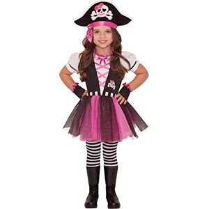 amscan Dazzling Pirate And Hat Girls Fancy Dress Caribbean Buccaneer Kids Childs Costume Multi-colored 3-4 Years