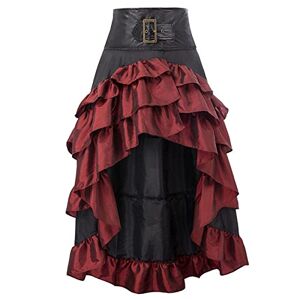 Liebeimmer Women's Victorian Ruffles Pirate Long Skirt Steampunk Costume Halloween Party Cosplay Renaissance Gothic Hi-Lo Skirts/Halloween Costume Outfits Fancy Dresses/Shipping 7 Days