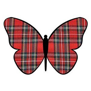 Butterflies RED TARTAN BUTTERFLY M2 EDIBLE WAFER/RICE PAPER CUP CAKE TOPPERS PARTY WEDDING BIRTHDAY DECORATION B64 (24)