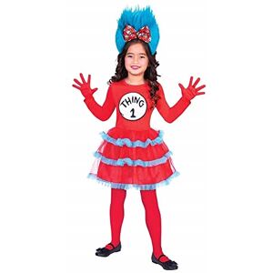 Fancy Me Girls Thing 1 Or 2 Tutu Dress Dr Seuss Cat In The Hat World Book Day Week Carnival TV Film Movie Cartoon Fancy Dress Costume Outfit (8-10 years)