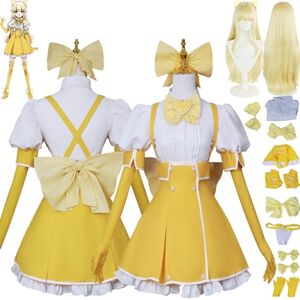 bbganlian Anime Gushing Over Magical Girls Tenkawa Kaoruko Cosplay Costume Outfit Role Paly Uniform Full Set Halloween Party Dress Up Suit with Wig Headdress for Women Girls (L)