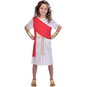 amscan 9904460 Girls Roman Toga Girl Book Week Fancy Dress Costume Age 6-8 Years, Red