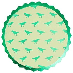 Ginger Ray Green Dinosaur Boys Kids Paper Party Plates 8 Pack Roarsome,23 centimeters