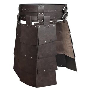 HiiFeuer Medieval Faux Leather Wide Belt Thigh Armor, Retro Double Sides Waist Armor, Mercenary&Knights Skirt Armor for LARP (Brown A)