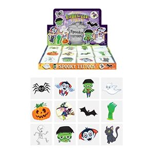Henbrandt 36 x Mini Halloween Temporary Tattoos for Children 12pc Packs Kids Halloween Party Bag Favours Loot Bag Fillers Spooky Lucky Dip Trick or Treat Favours for Boys and Girls