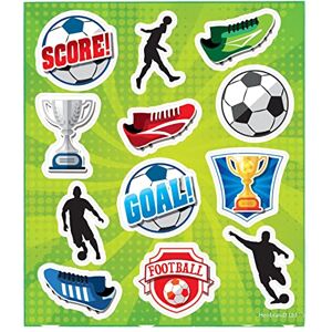 HENBRANDT 12 x Football Sticker Sheets Mini Stickers for Children Arts and Crafts Kids Birthday Reward Party Bag Favours Loot Fillers Lucky Dip Boys Girls, Green (N51 058)