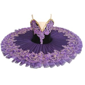 Xytraiihw 2024 Purple Girl Professional Ballet Tutu, Adult Women Children Ballet Dance Costume Platter Pancake Tutu Ballerina Party Dress,Purple,140