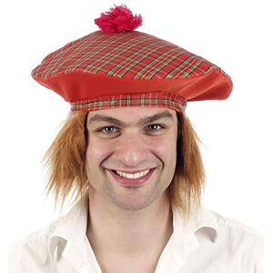 MA ONLINE Mens Tartan Hat with Ginger Hair Women Scottish Burn Night Fancy Dress Accessory One Size