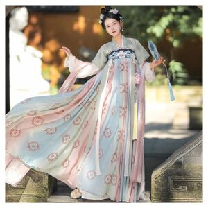 MHDZV Elegant Exquisite Chinese Hanfu Women Ancient Style Flush Skirt Ancient Costume Set Of Spring Fall Tang Dynasty Traditional Costume