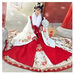 MHDZV Elegant Chinese Hanfu Women Ming Dynasty Standing Collar Suit Bikini Embroidered Horse Skirt Daily Fall/winter Traditional Costume