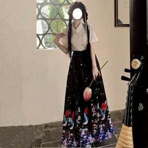 JIMINISO Jingwei Reclamation Print Suit Traditional Robe Sling Horse Face Skirt Halloween Cosplay Costumes