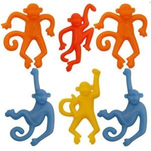 HENBRANDT 12 x Mini Stretchy Monkeys 6.5cm Assorted Colours and Designs Monkey Stretchies Sensory Fidget Toys Kids Birthday Party Favour Loot Bag Filler Classroom Prize Lucky Dip for Boys and Girls