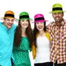 Neon Gangster Fedora Hats - 12 Pack by Windy City Novelties