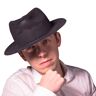 Black Velour Gangster Fedora Hats by Windy City Novelties