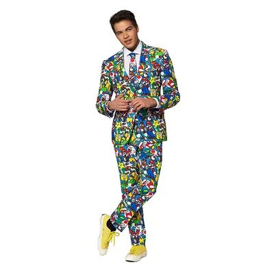 OppoSuits Men's OppoSuits Slim-Fit Super Mario Suit & Tie Set, Size: 36 - Regular, Multicolor