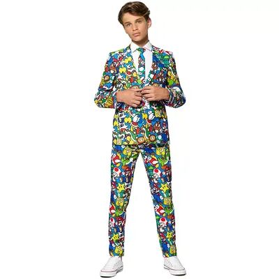 OppoSuits Boys 10-16 OppoSuits Nintendo Super Mario Suit, Boy's, Size: 14, Multicolor