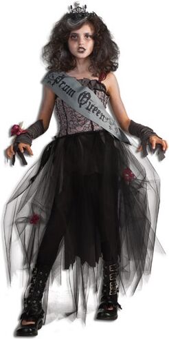 Girls Goth Prom Queen Costume