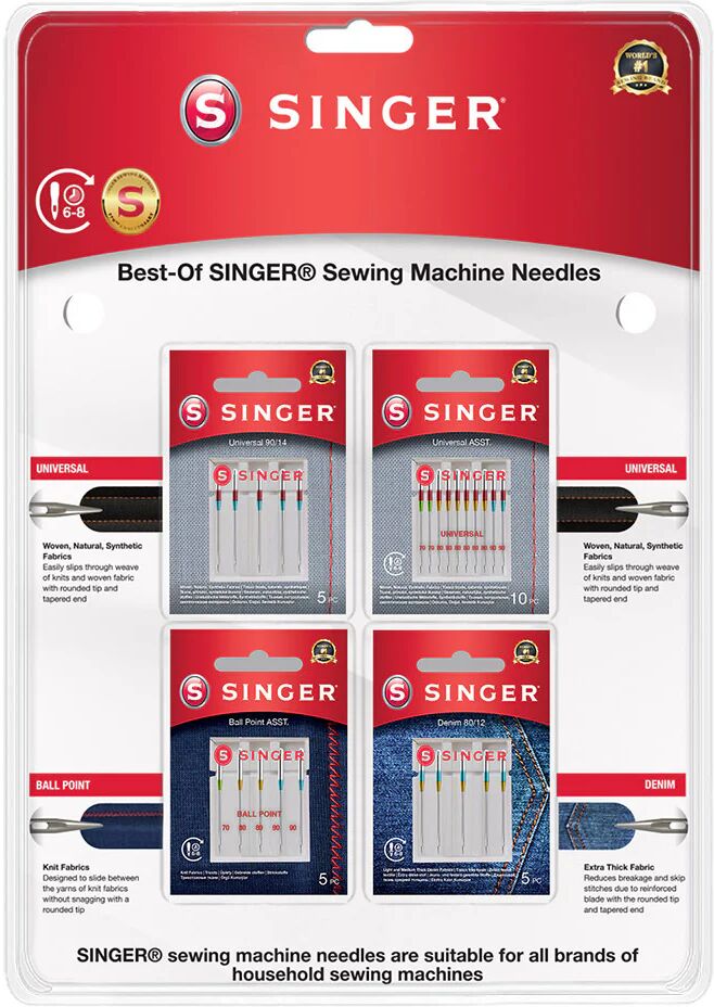 SINGER 250088002 ago da cucito 25 pz Macchina da cucire Needle set