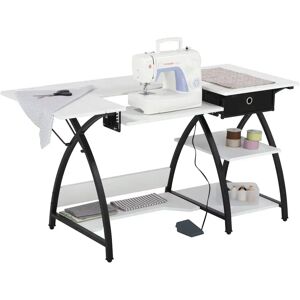 Symple Stuff Shandra 93Cm x 38.5Cm Foldable Sewing Table with Sewing Machine Platform black/brown 76.2 H x 144.15 W x 59.69 D cm