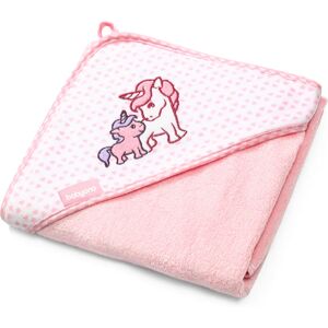 BabyOno Towel Bamboo towel with hood from bamboo Pink 100x100 cm