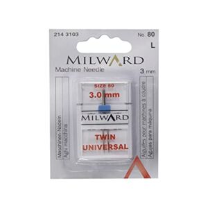 Milward Twin Universal Sewing Machine Needles, 80/12 3mm