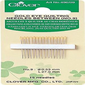 Clover Gold Eye Quilting Needles Between No. 9, Silver, 9