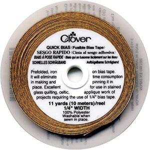 Clover Quick Bias Fusible Bias Tape .25" X11yd-Gold Lame'