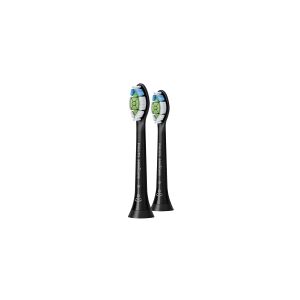 Philips Sonicare W2 Optimal White HX6062 standard - Ekstra tandbørstehoved - til tandbørste - sort (pakke med 2) - for Sonicare 2 Series  Sonicare DiamondClean Smart HX9902  Sonicare ProtectiveClean 4100  6100