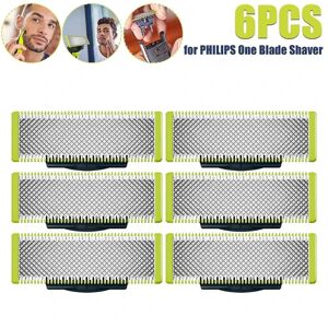 6 blade kompatible med Philips Oneblade-kompatibel med blade skær-rakhoved Qp210 Qp220 Qp230 Qp2520 Qp2530 Qp2527 Qp2533 Qp2630 Qp6520 (2024) 6 Pcs
