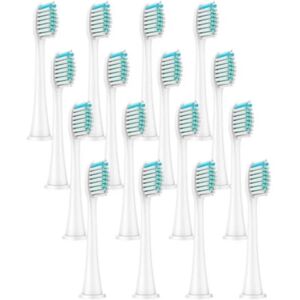 Global 16-Pakke Udskiftningshoveder til Philips Sonicare Serierne 3, 6, White