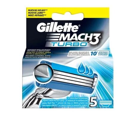 Gillette Mach3 Turbo Recambio 5uds