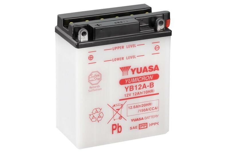 YUASA Batería  Convencional Sin Acid Pack - YB12A-B Batería sin paquete ácido -