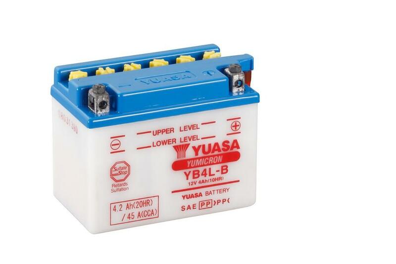 YUASA Batería  Convencional Sin Acid Pack - YB4L-B Batería sin paquete ácido -