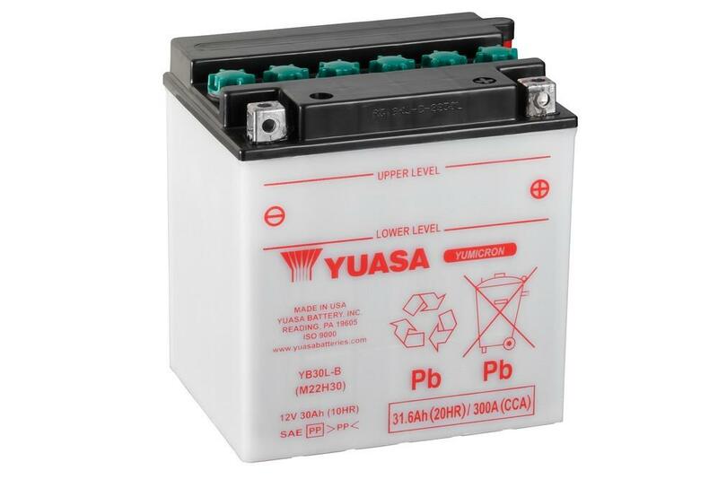 YUASA Batería  Convencional Sin Acid Pack - YB30L-B Batería sin paquete ácido -