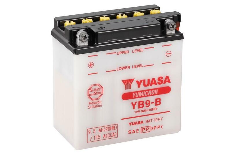 YUASA Batería  Convencional Sin Acid Pack - YB9-B Batería sin paquete ácido -  (135 mm)