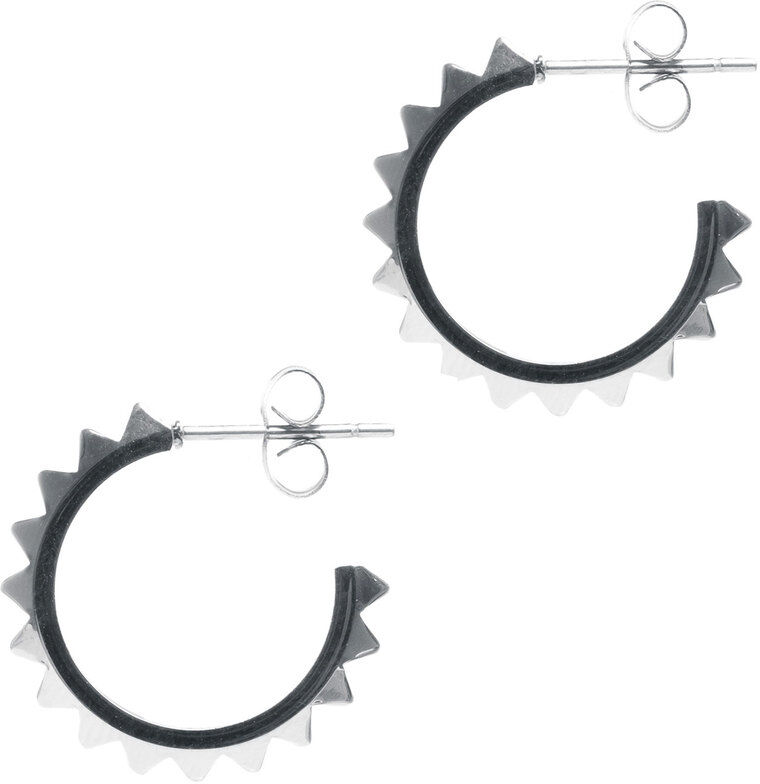 DARK Stud Hoop Small ─ Silver