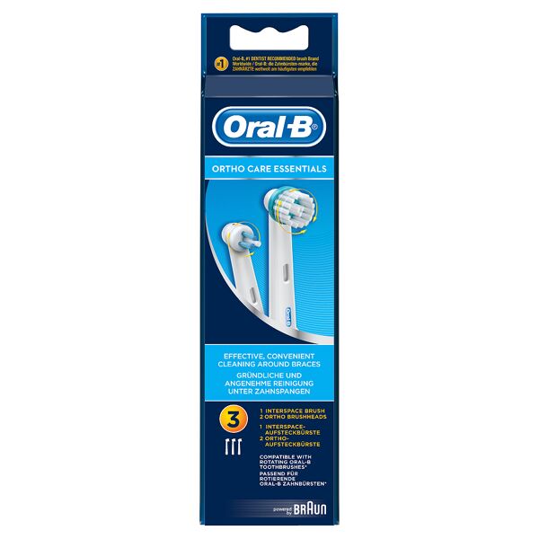 oral-b ortho care essential kit testine di ricambio 3 pezzi