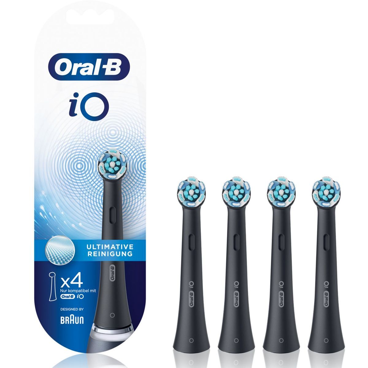 Oral-b Io Power Refill Ultra Clean Testine Black 4 Pezzi