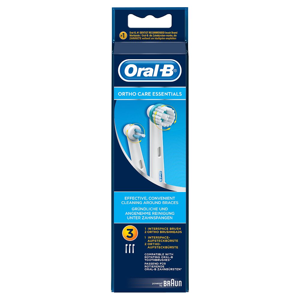 Oral-B Ortho Care Essential Kit Testine di Ricambio 3 Pezzi