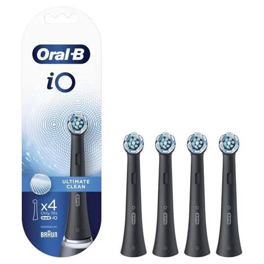 Oral-B iO Ultimate Clean Testine Di Ricambio Nere, 4 Pezzi