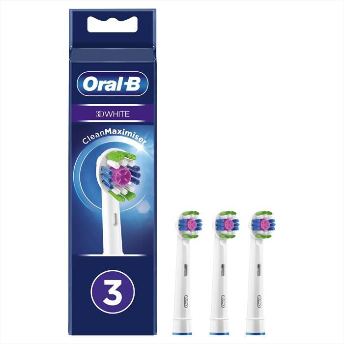 Oral-B Testine Di Ricambio 3dwhite, Confezione Da 3 Pezzi-bianco