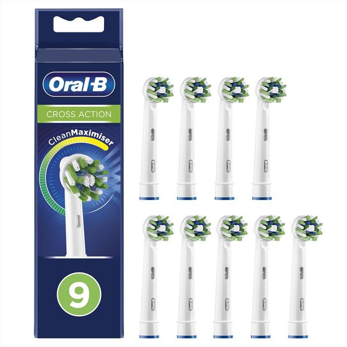 Oral-B Testine Crossaction Con Cleanmaximiser, 9 Pezzi-bianco