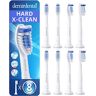 demirdental 8 Stuks  compatibel voor Philips Sonicare Opzetborstel, X-Clean, Hard Borstelkoppen, Wit, HX6068X