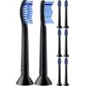 demirdental 8 Stuks  compatibel voor Philips Sonicare Opzetborstel, Medium Borstelkoppen, Zwart, HX6018b